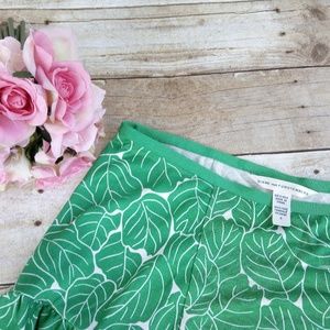 Diane Von Furstenberg Green Leaf A-Line Skirt